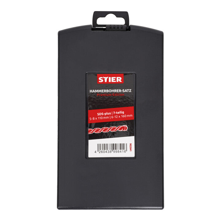 STIER Hammer Drill Set Premium SDS-plus 7-piece right-cutting all common