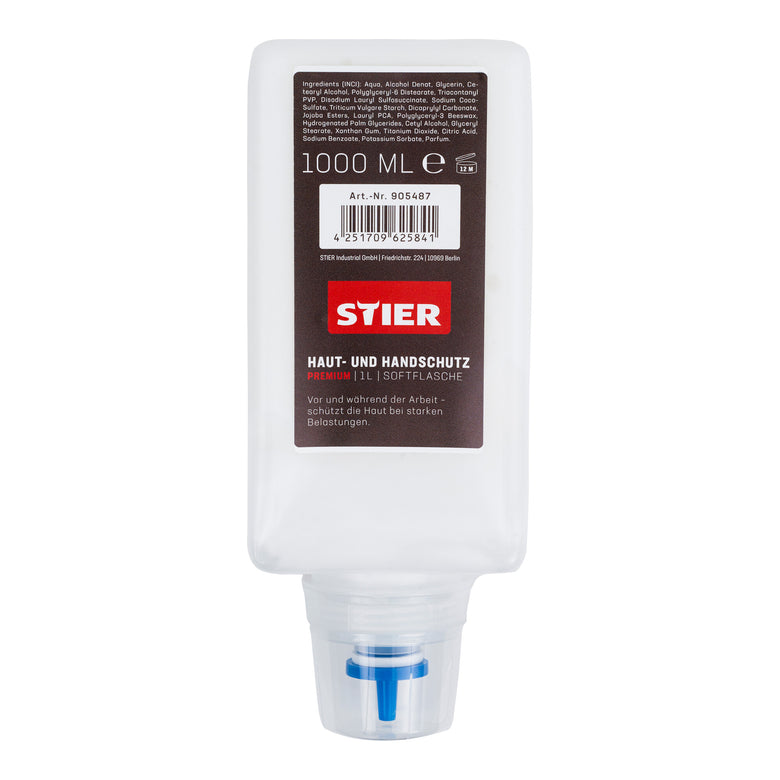 STIER Haut- und Handschutz Premium 1l Softflasche für STIER Handreiniger Spender