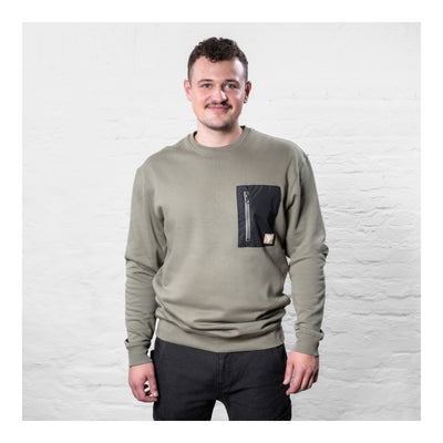 STIER Heavy Crew Sweater duty organic cotton L olive