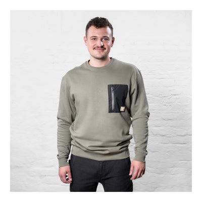 STIER Heavy Crew Sweater duty organic cotton L olive