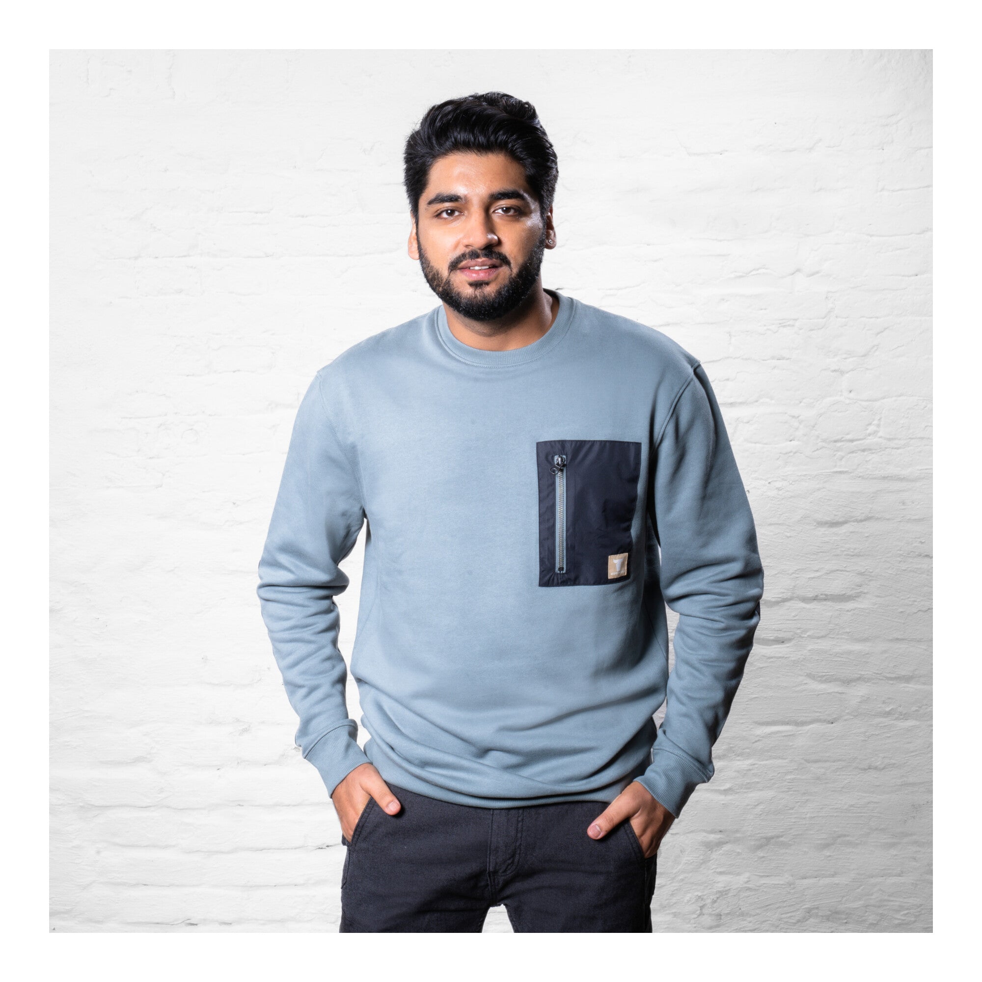 STIER Heavy Crew Sweater duty organic cotton S sedona sage