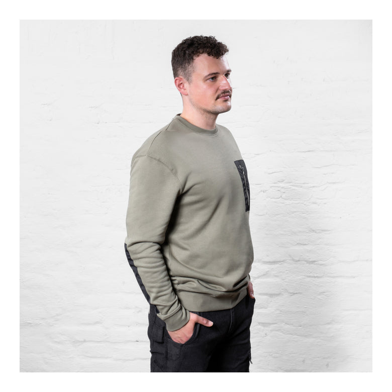 STIER Heavy Crew Sweater duty organic cotton XXL olive