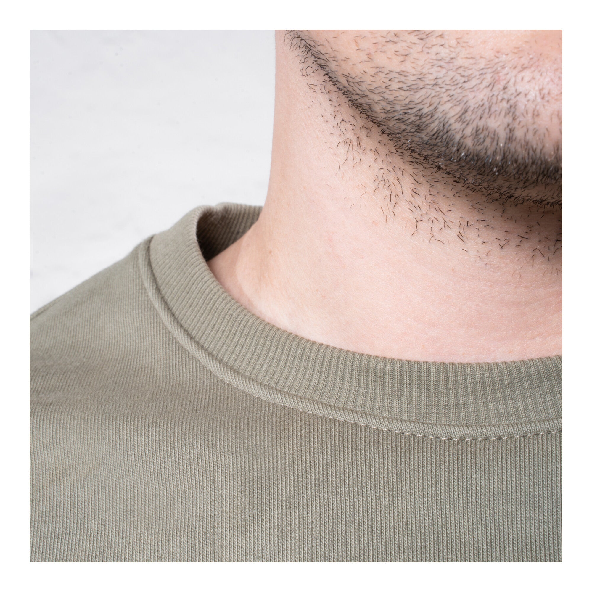 STIER Heavy Crew Sweater utility organic cotton S olive