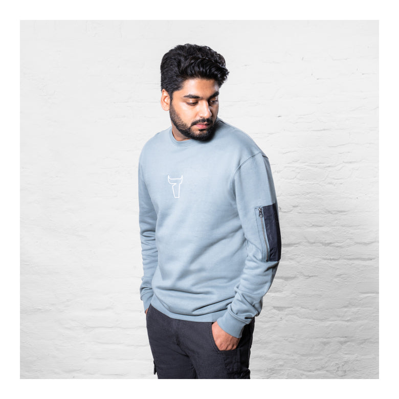 STIER Heavy Crew Sweater utility organic cotton S sedona sage