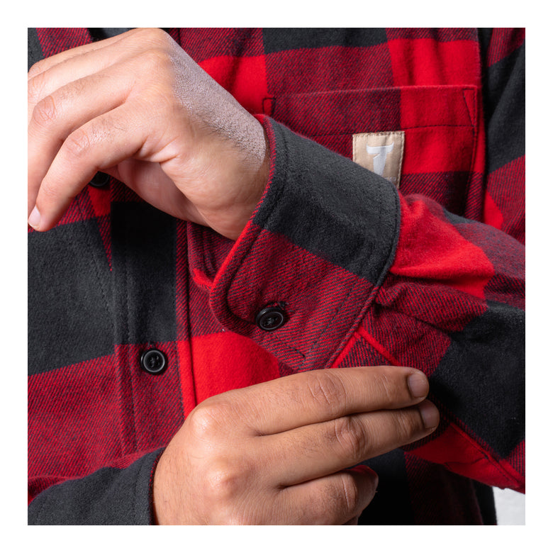 STIER Heavy Flannel Shirt bci cotton L buffalo plaid red
