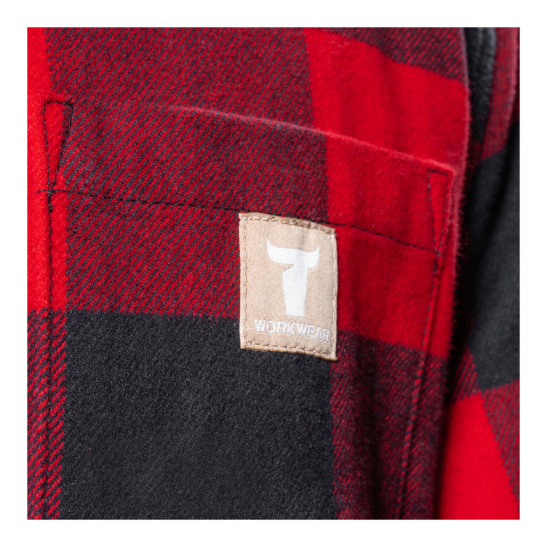 STIER Heavy Flannel Shirt bci cotton S buffalo plaid red