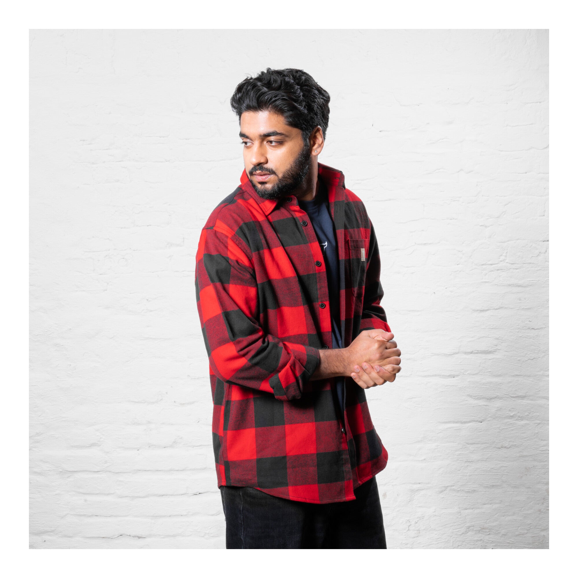 STIER Heavy Flannel Shirt bci cotton S buffalo plaid red