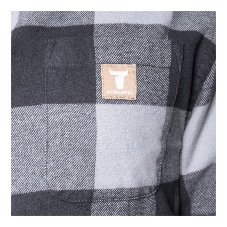 STIER Heavy Flannel Shirt bci cotton XL buffalo plaid gray