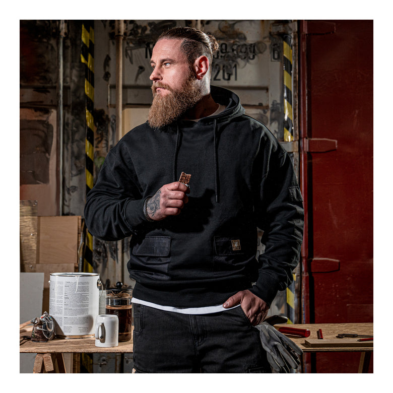 STIER Heavy Hoodie Functional Pocket organic cotton XL Black