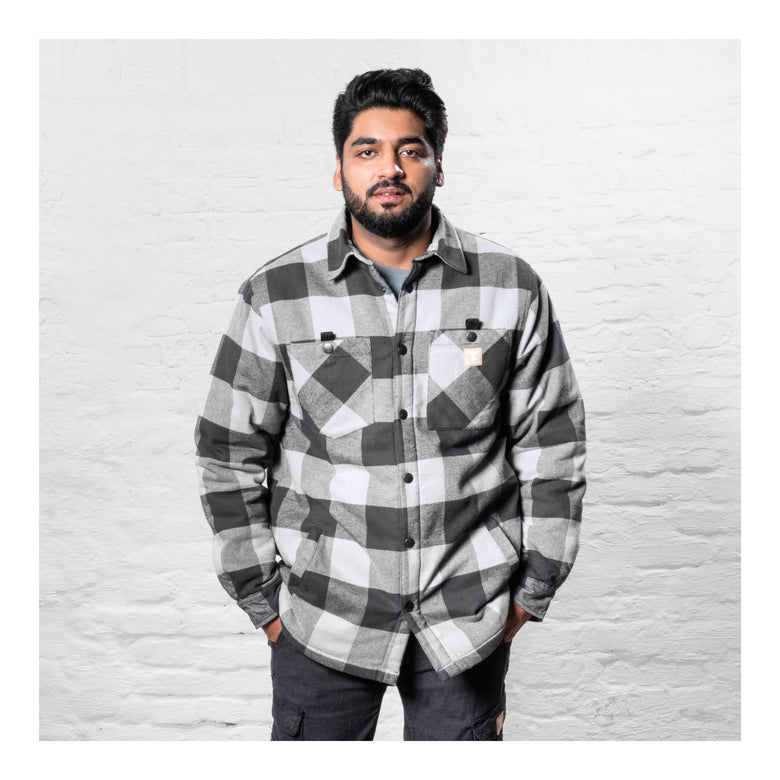 STIER Heavy Lumber Jacket bci cotton L buffalo plaid grey
