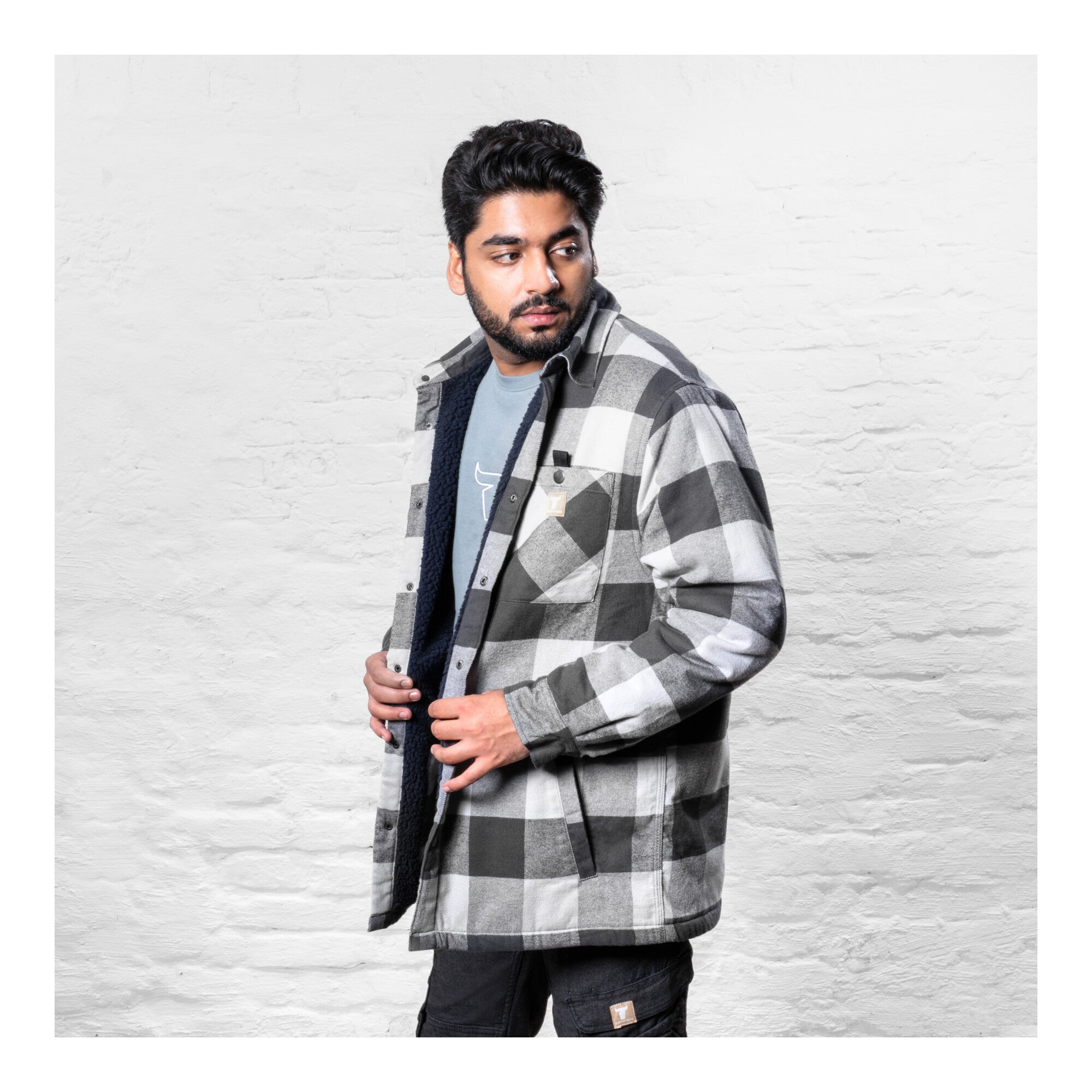 STIER Heavy Lumber Jacket bci cotton XL buffalo plaid gray