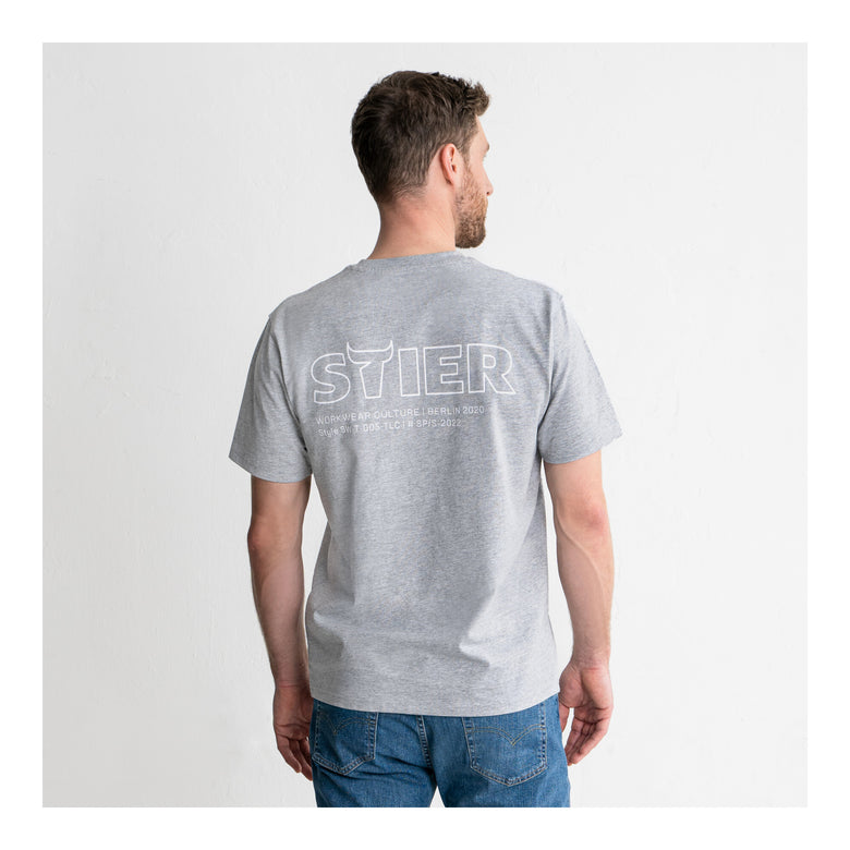 STIER Heavy Tee Logo Capsule organic cotton L Gray Melange