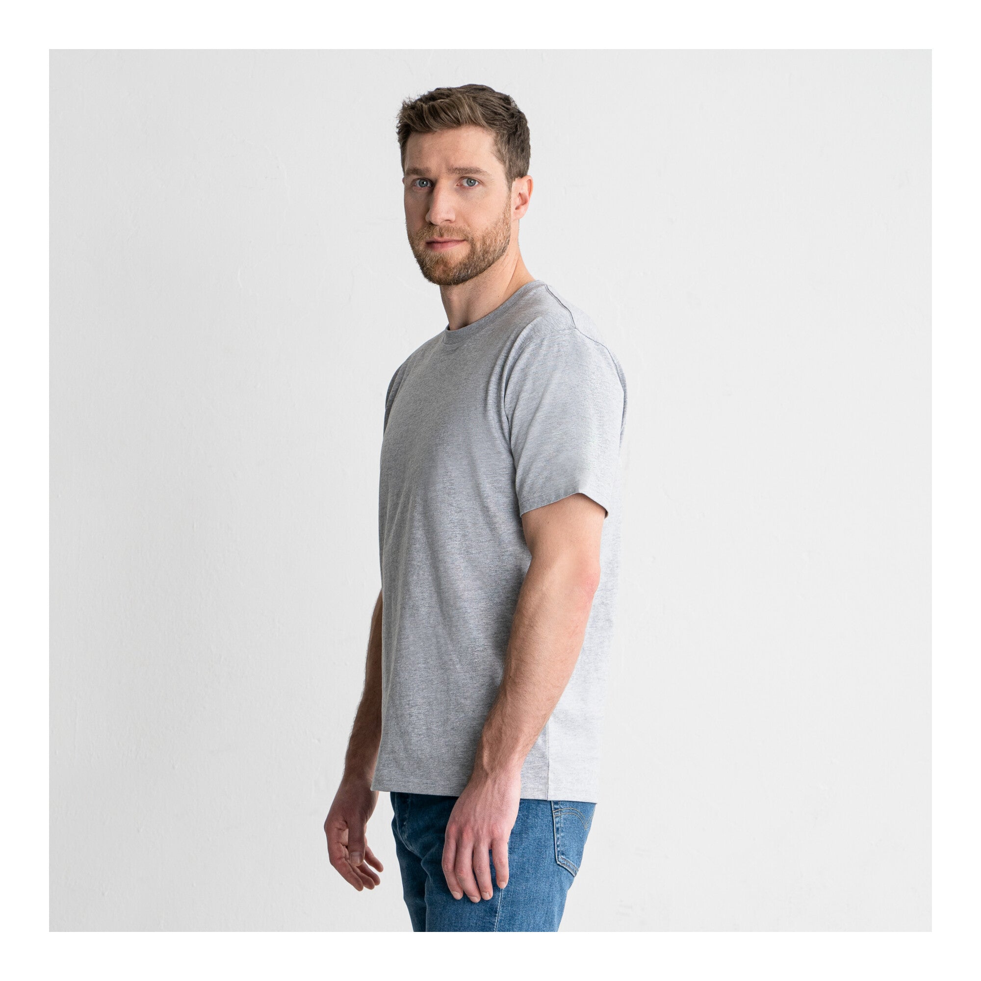 STIER Heavy Tee Logo Capsule organic cotton L Gray Melange