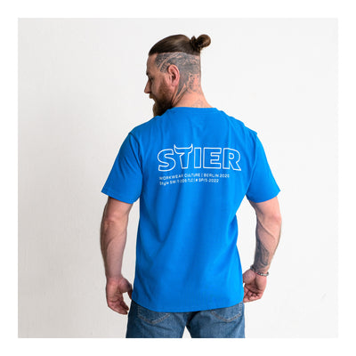 STIER Heavy Tee Logo Capsule organic cotton L Indigo Blue