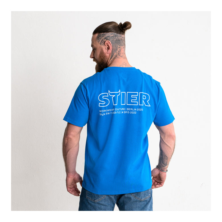 STIER Heavy Tee Logo Capsule organic cotton L Indigo Blue
