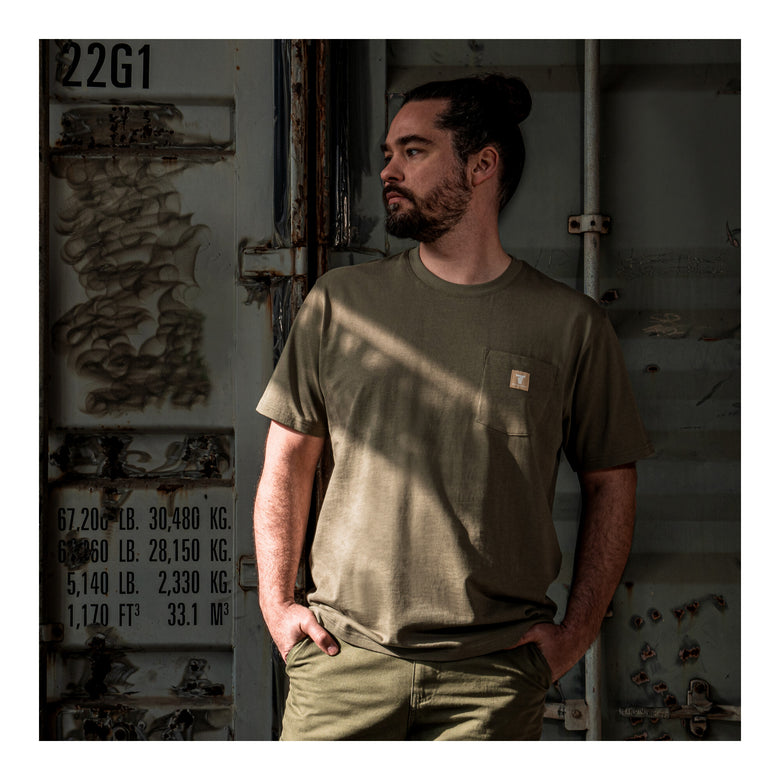 STIER Heavy Tee Pocket organic cotton M Olive