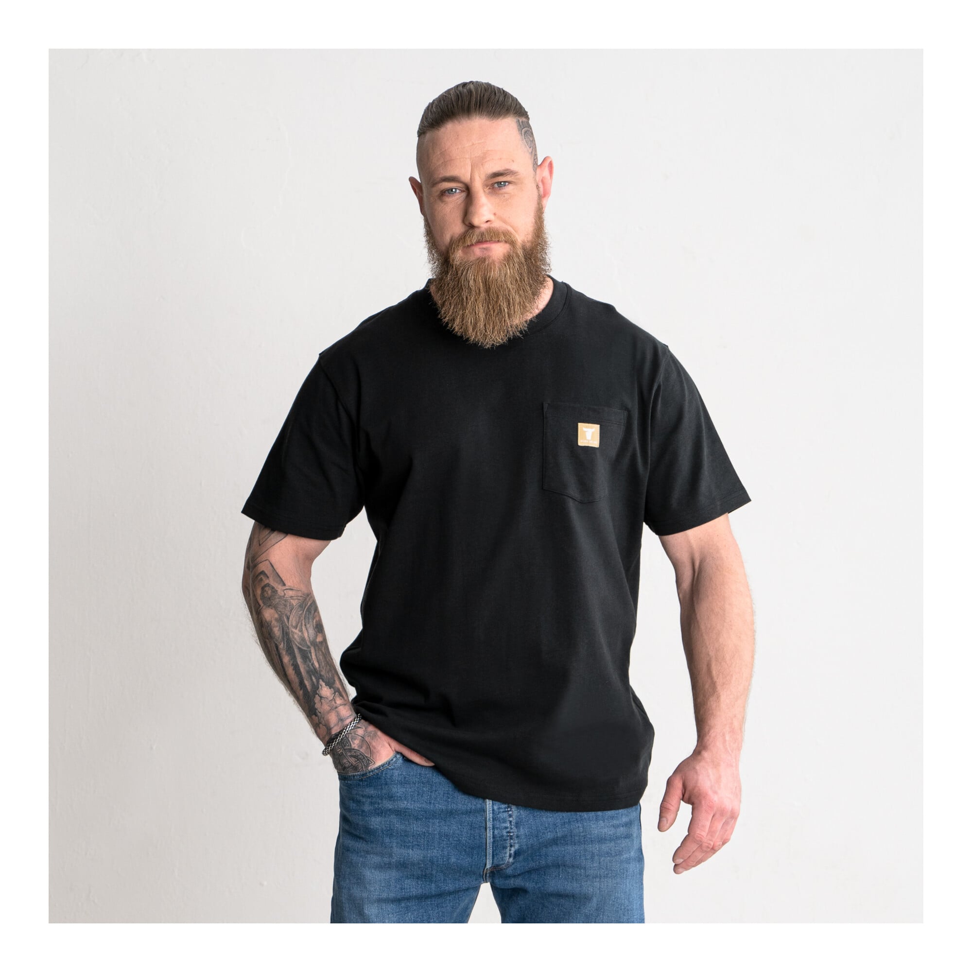 STIER Heavy Tee Pocket organic cotton XL Black