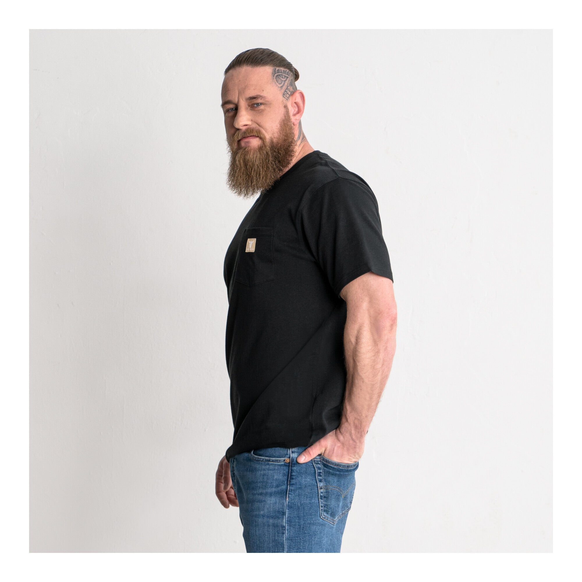 STIER Heavy Tee Pocket organic cotton XL Black