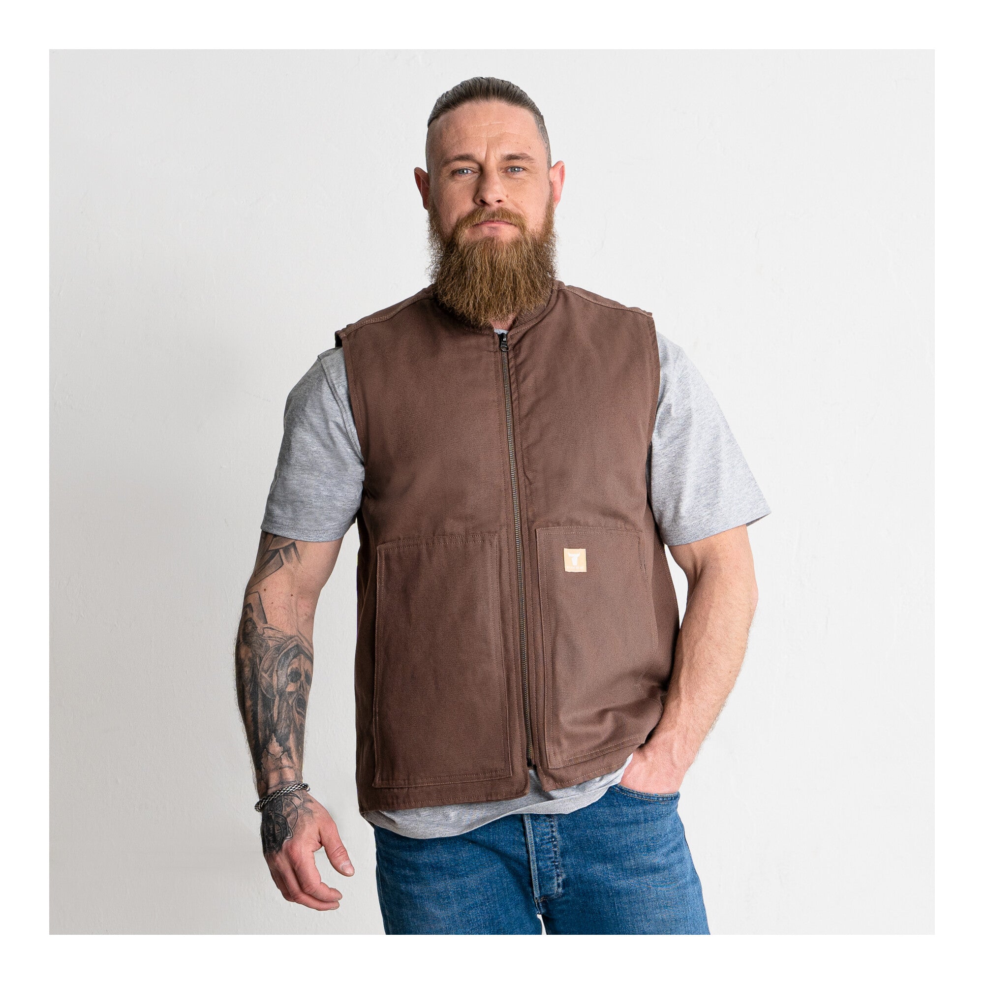 STIER Heavy Work Vest Padded bci cotton XL Signature Brown