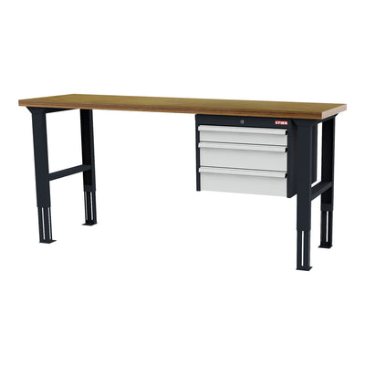 STIER Höhenverstellbare Werkbank mit 1x100 2x150 mm Schubladen BxTxH