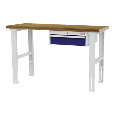 STIER height-adjustable workbench with 1x150 mm drawer WxDxH 1500x600x760-1060
