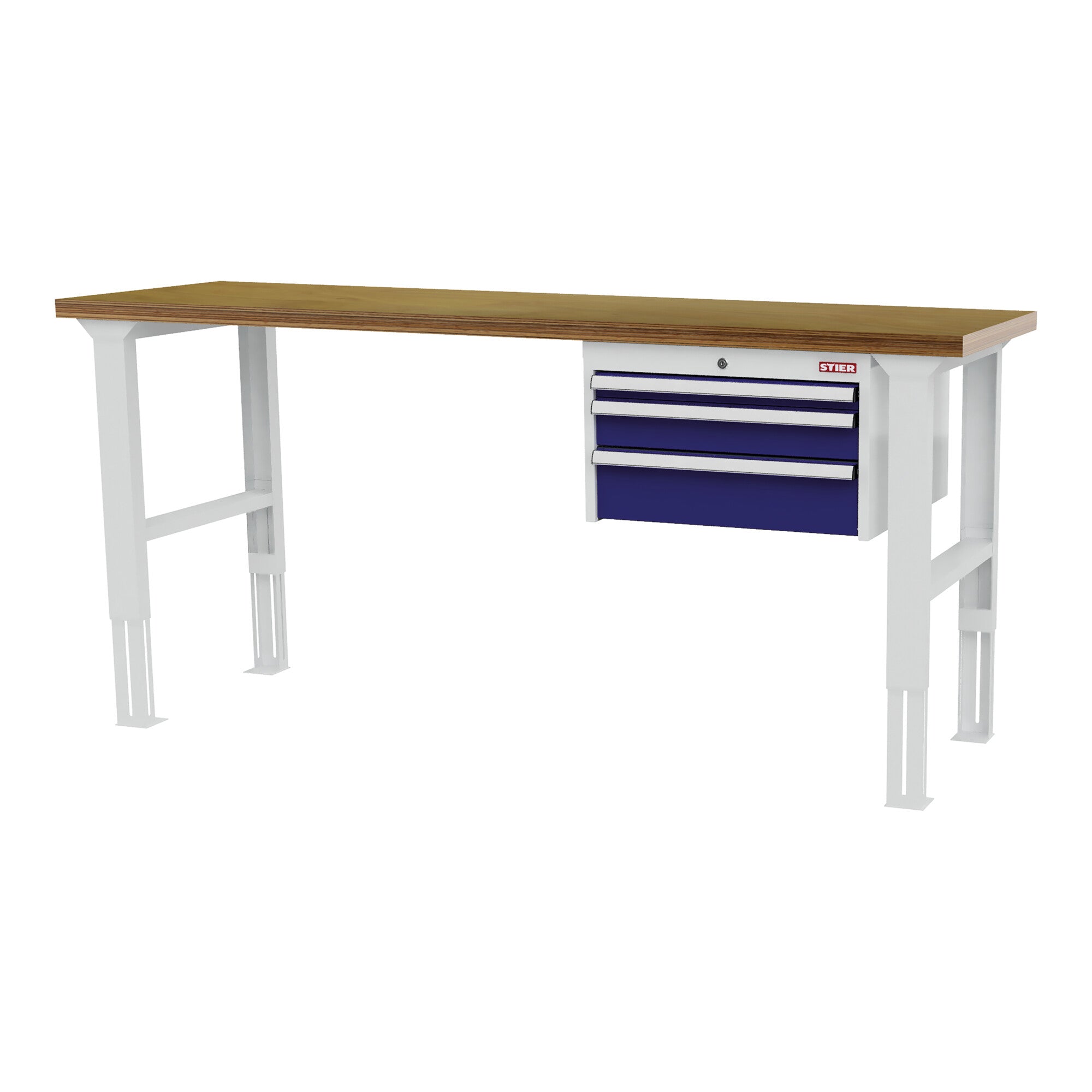 STIER Höhenverstellbare Werkbank mit 1x50 1x100 1x150 mm Schubladen BxTxH