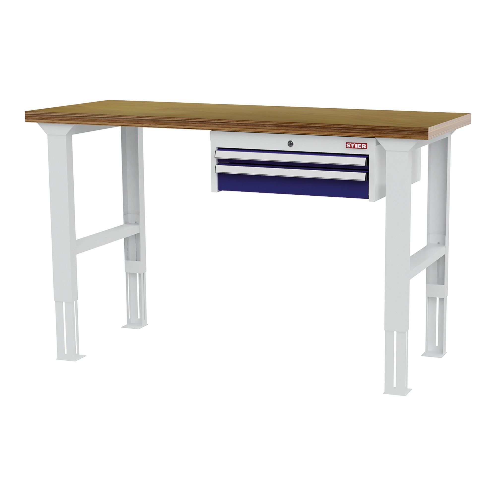 STIER Höhenverstellbare Werkbank mit 1x50 1x100 mm Schubladen BxTxH