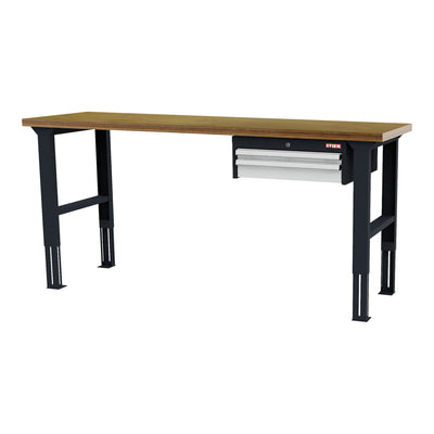 STIER Height-adjustable workbench with 1x50 1x100 mm drawers WxDxH