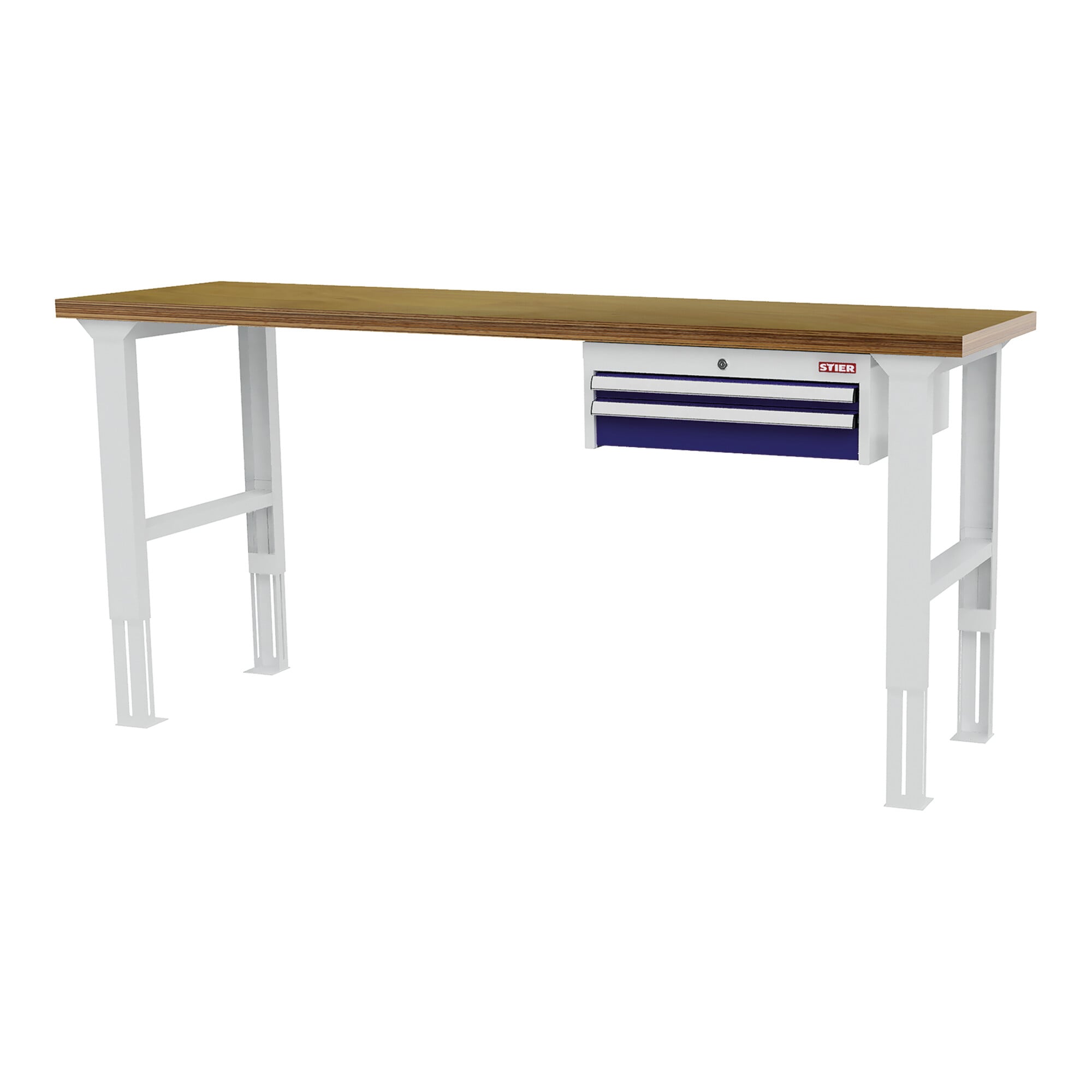 STIER Höhenverstellbare Werkbank mit 1x50 1x100 mm Schubladen BxTxH