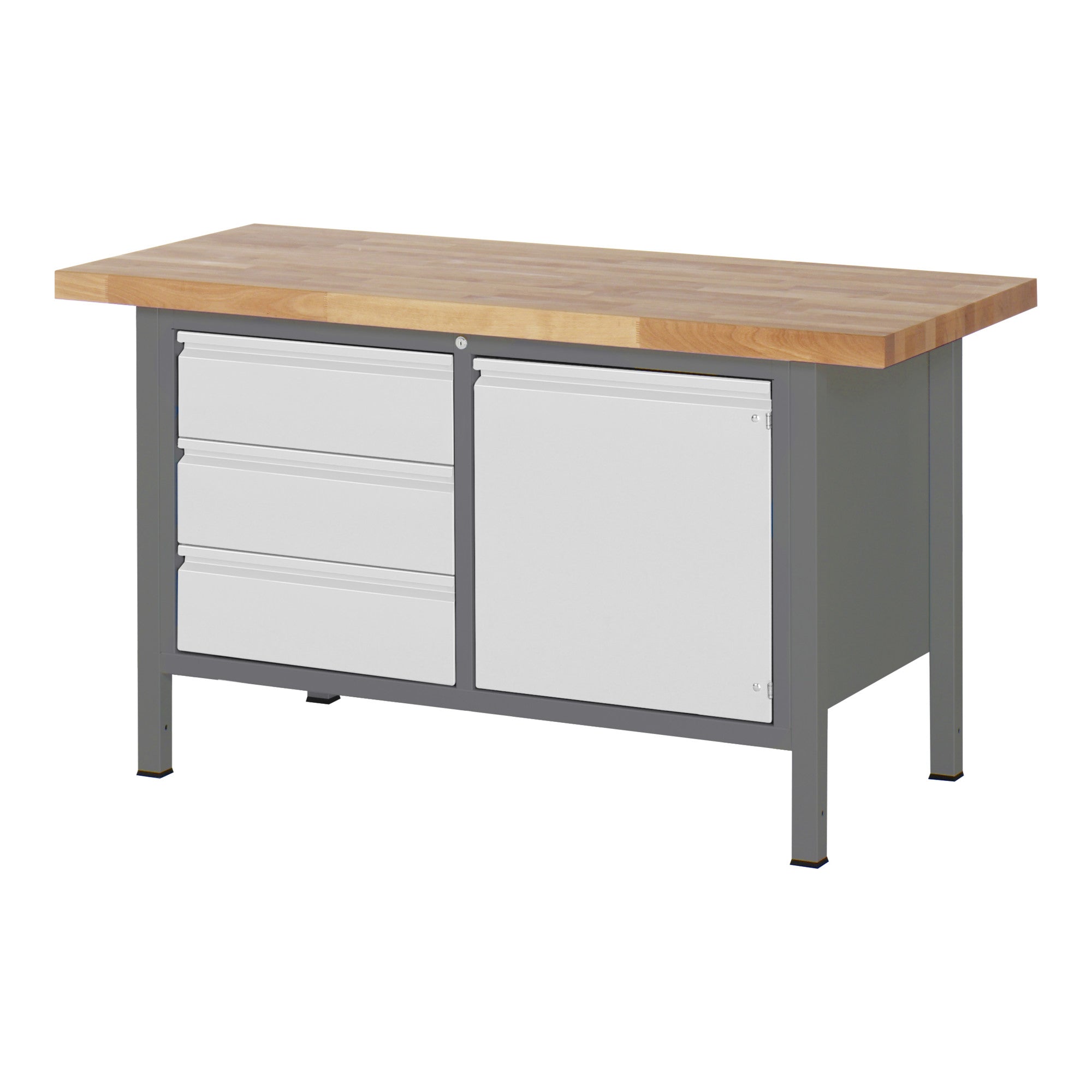 STIER Höhenverstellbare Werkbank mit Aufbau Premium mit 3 Schubladen und 1