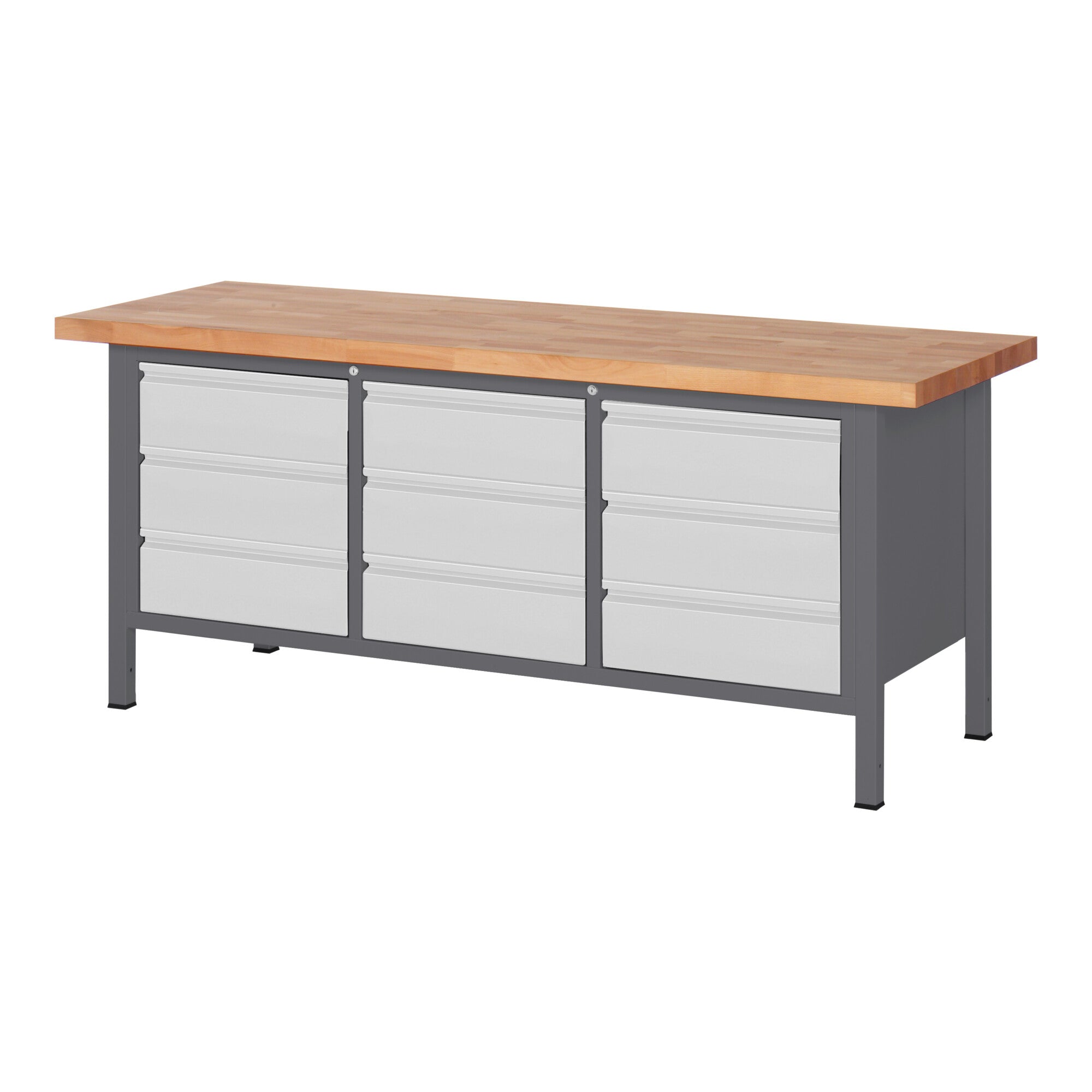 STIER Height-adjustable workbench Premium with 9 drawers WxDxH