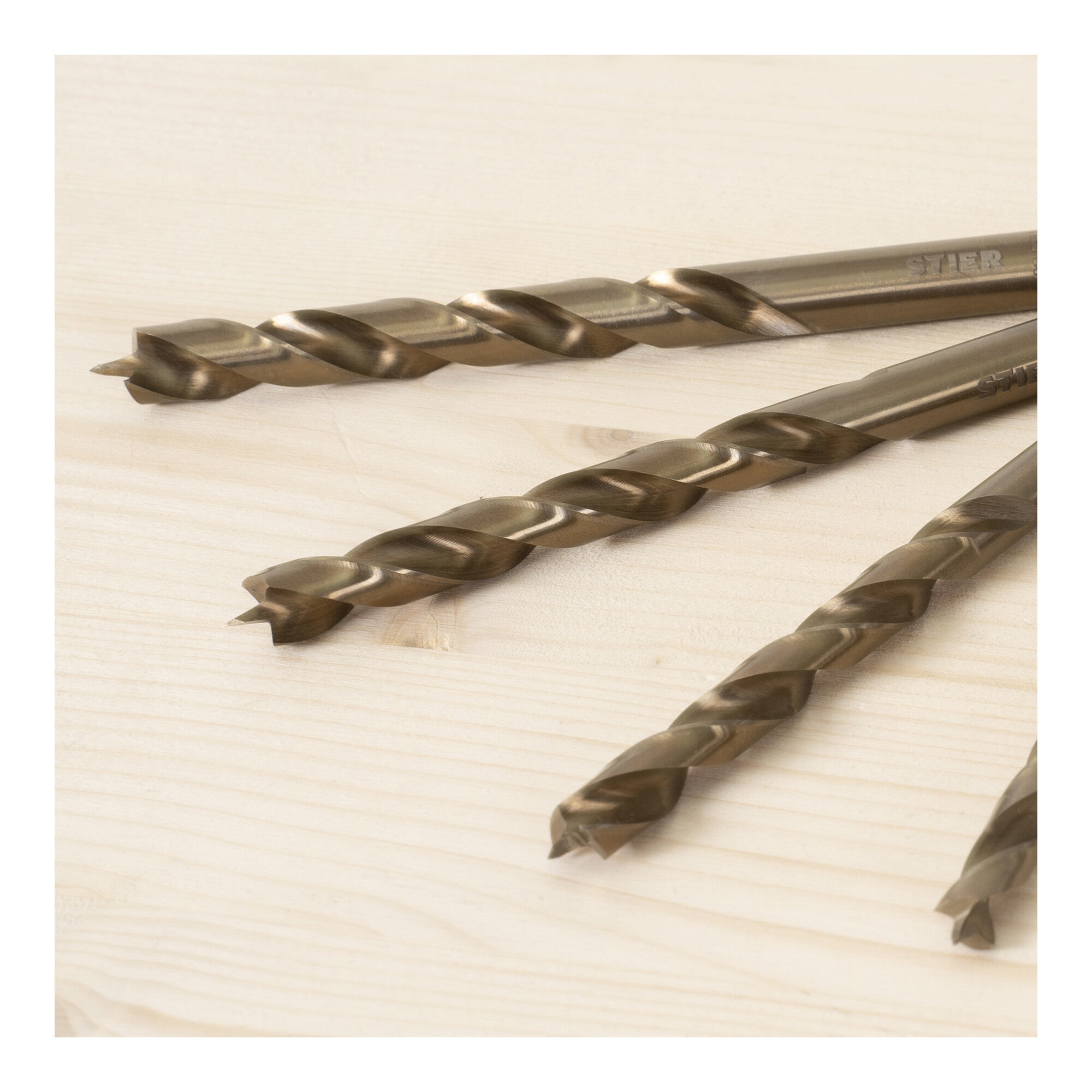 STIER wood drill set HSS Cobalt 10-piece All sizes from 1 to 10 mm High Speed