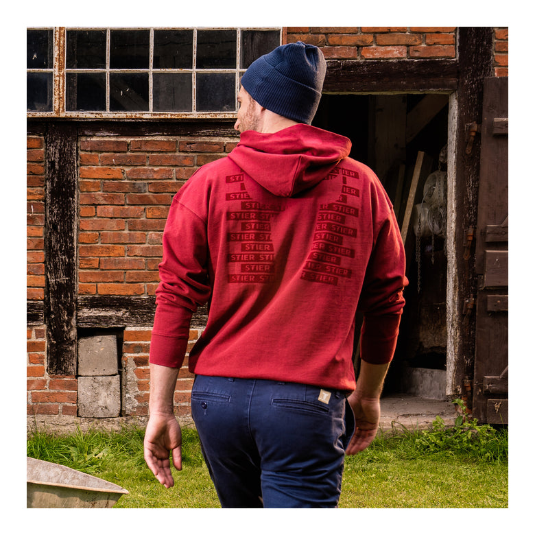STIER Hoodie M Deep Red