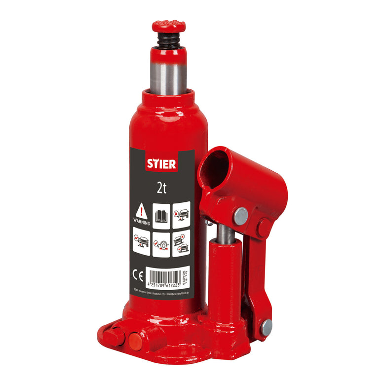 STIER Hydraulik Flaschen-Wagenheber 2 bis 6 Tonnen Hubhöhe 116 bis 127 mm