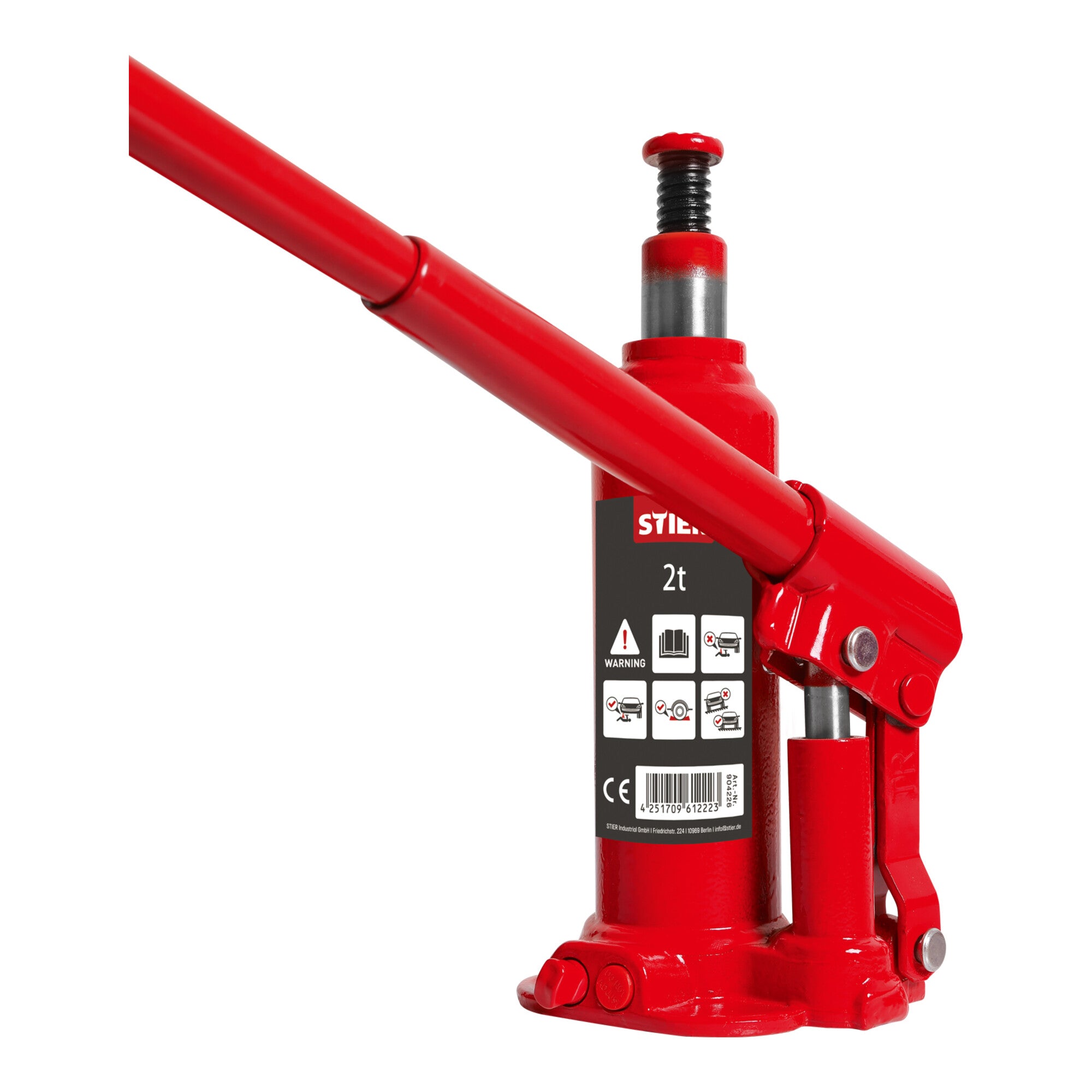 STIER Hydraulik Flaschen-Wagenheber 2 bis 6 Tonnen Hubhöhe 116 bis 127 mm