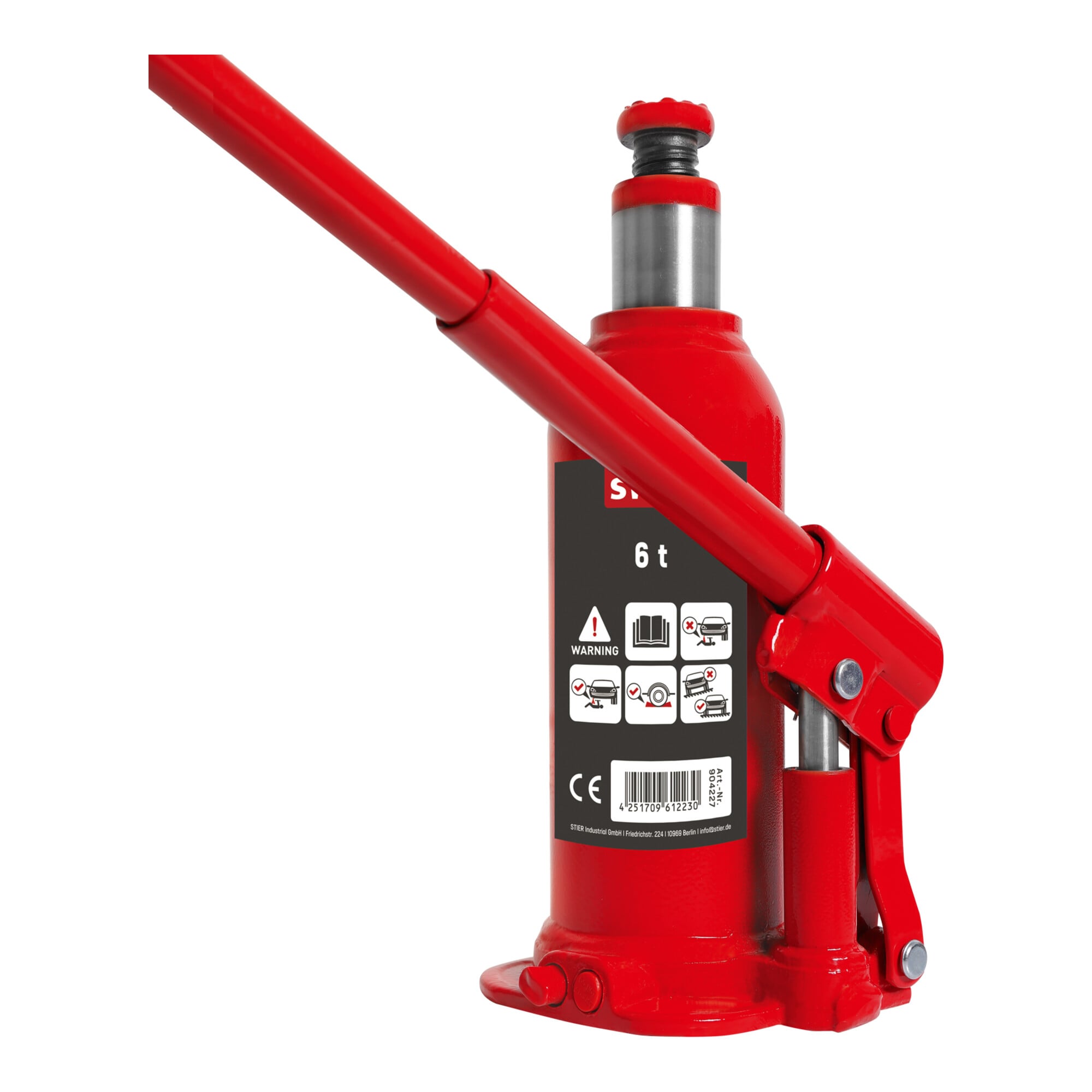 STIER Hydraulik Flaschen-Wagenheber 2 bis 6 Tonnen Hubhöhe 116 bis 127 mm