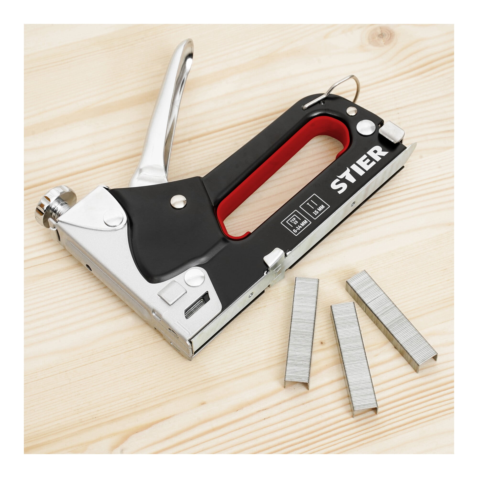 STIER Combi Hand Tacker KHT-100 3 in 1 + 300 Staples Type 53