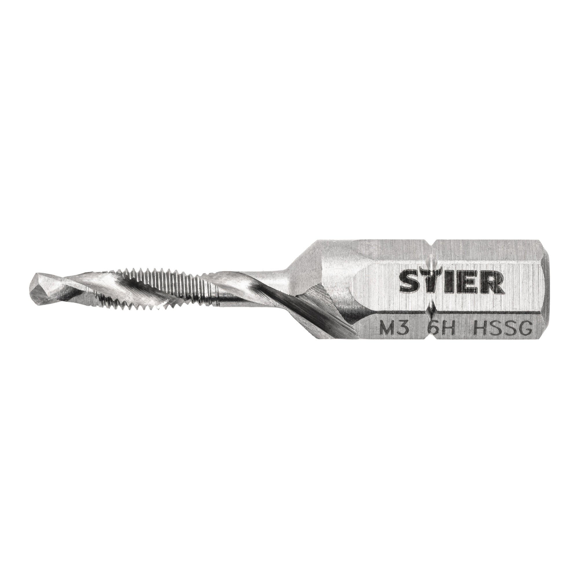 STIER combination tap bit M3 to M10 DIN 3126 HSS-G 1/4" hexagon