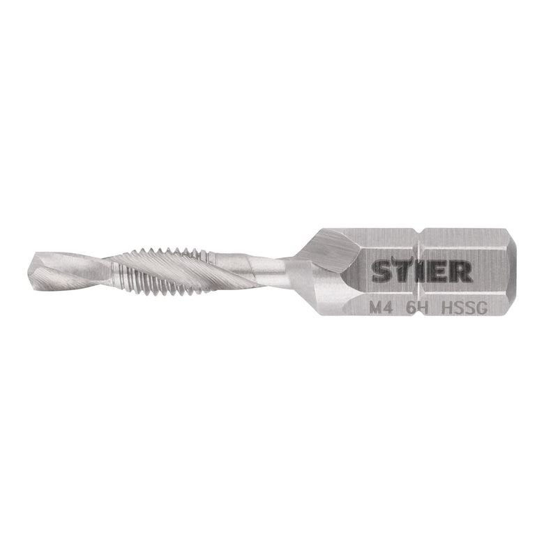 STIER Kombigewindebohrer Bit M3 bis M10 DIN 3126 HSS-G 1/4"-Sechskant
