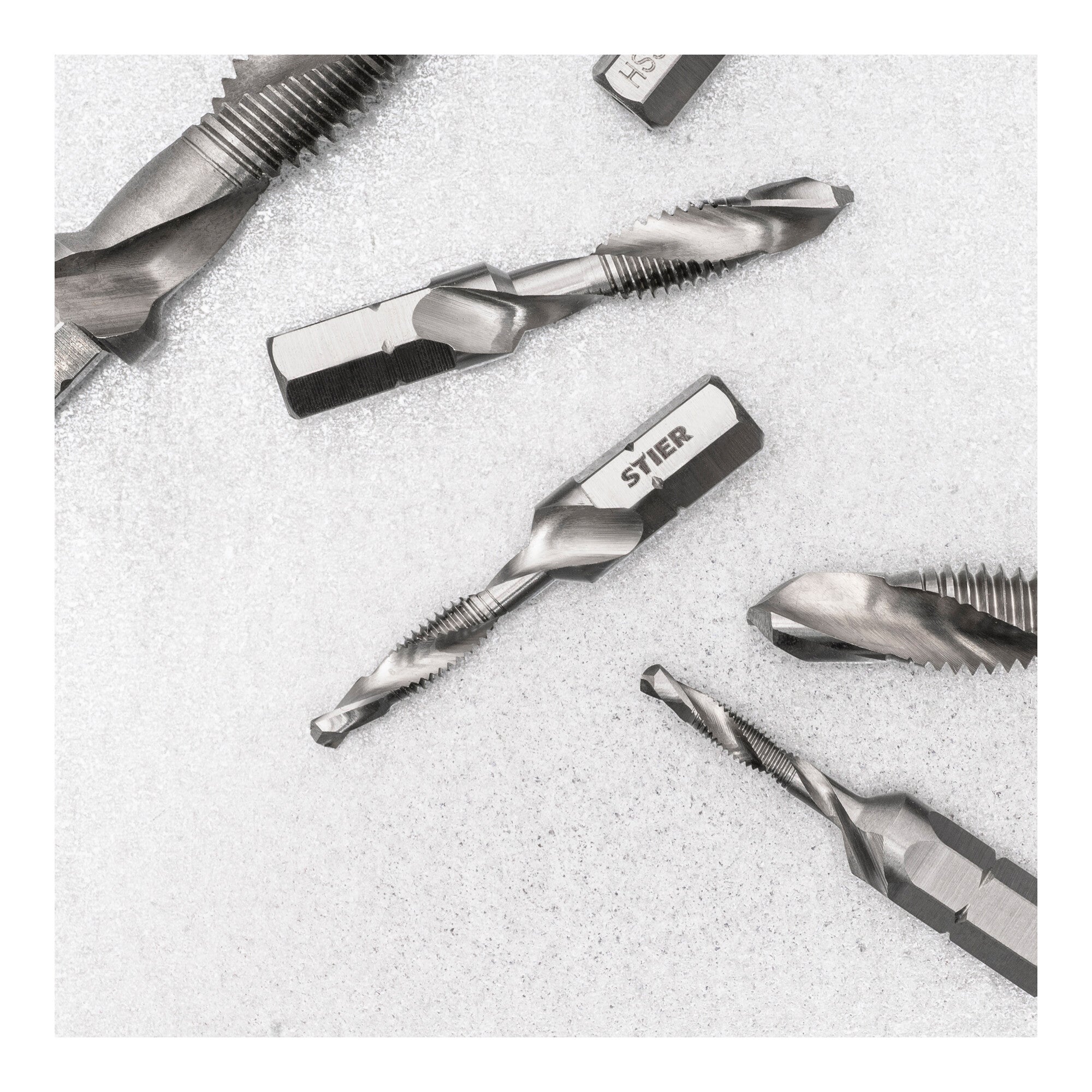 STIER combination tap bit M3 to M10 DIN 3126 HSS-G 1/4" hexagon
