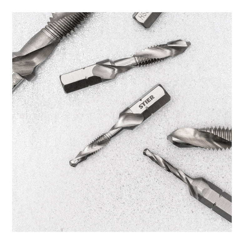 STIER combination tap bit M3 to M10 DIN 3126 HSS-G 1/4" hexagon