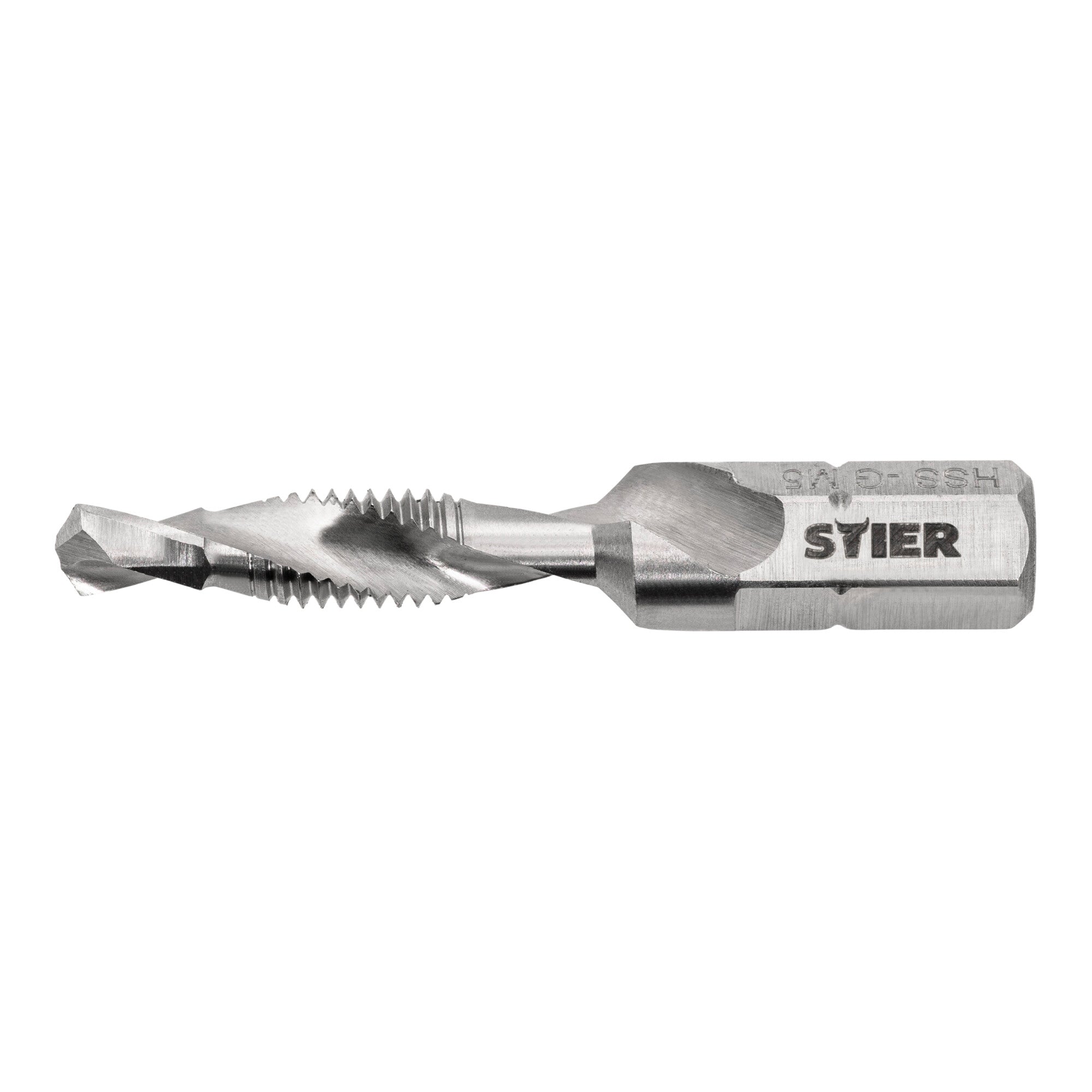 STIER combination tap bit M3 to M10 DIN 3126 HSS-G 1/4" hexagon