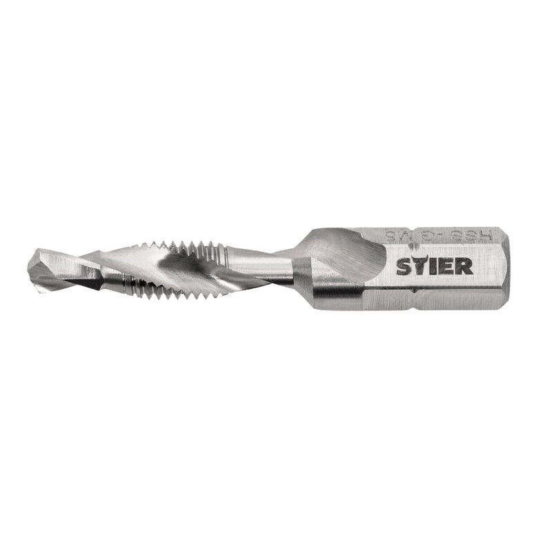 STIER combination tap bit M3 to M10 DIN 3126 HSS-G 1/4" hexagon