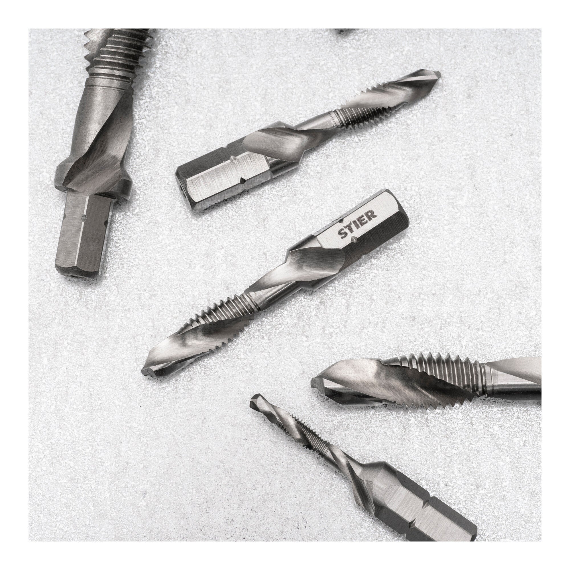 STIER combination tap bit M3 to M10 DIN 3126 HSS-G 1/4" hexagon
