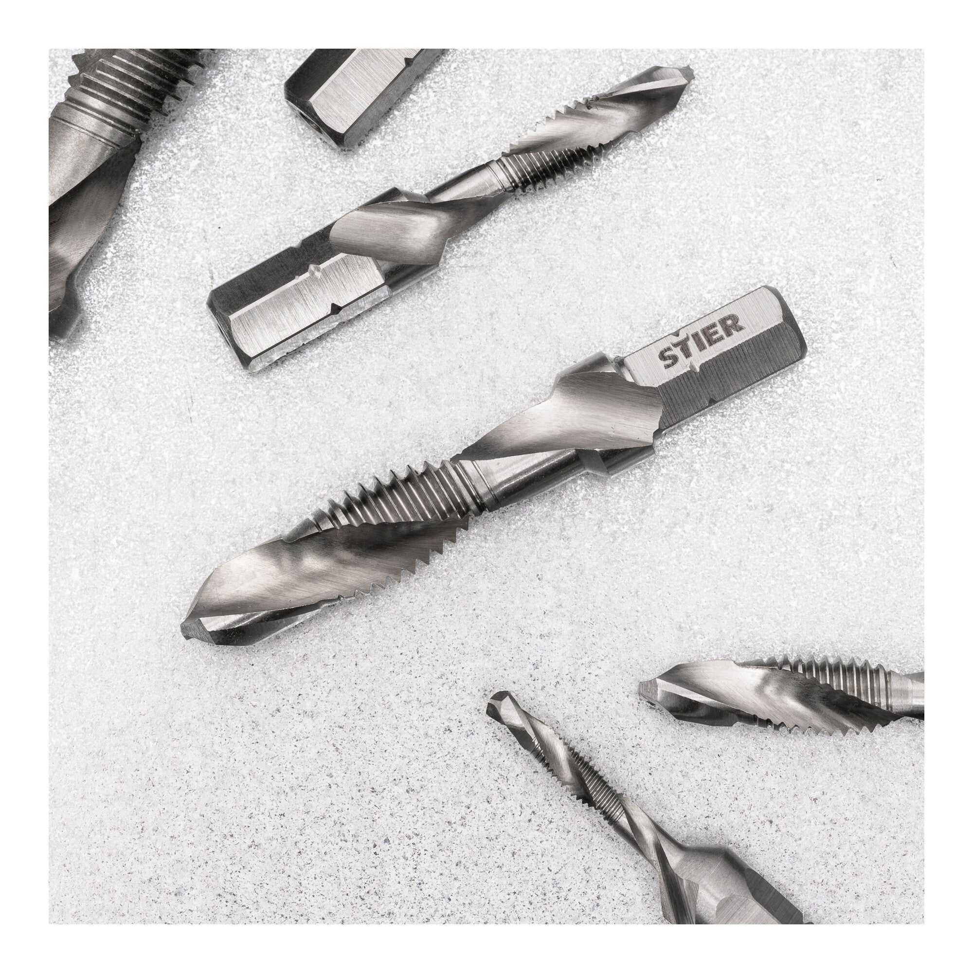 STIER combination tap bit M3 to M10 DIN 3126 HSS-G 1/4" hexagon