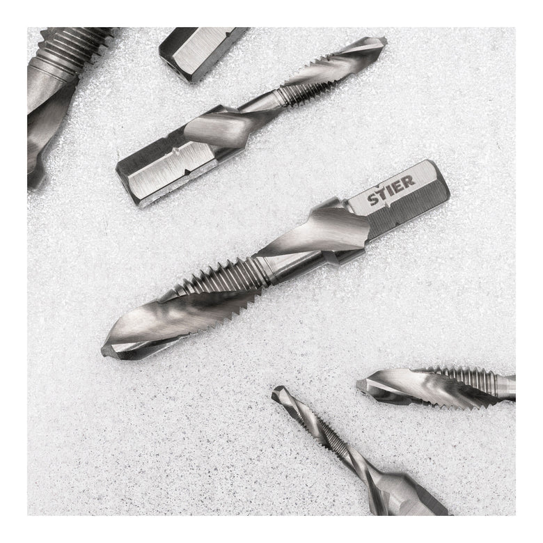 STIER combination tap bit M3 to M10 DIN 3126 HSS-G 1/4" hexagon