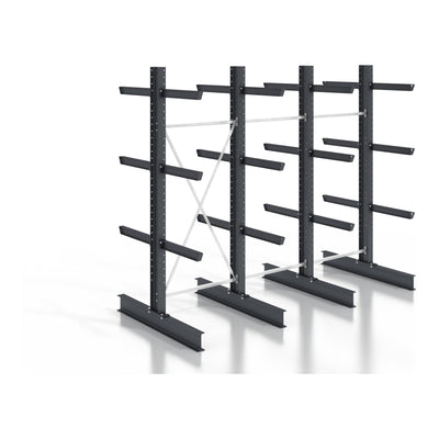 STIER cantilever rack, screwable, double-sided, 3 bays with 3 levels, 3840x2530x400mm