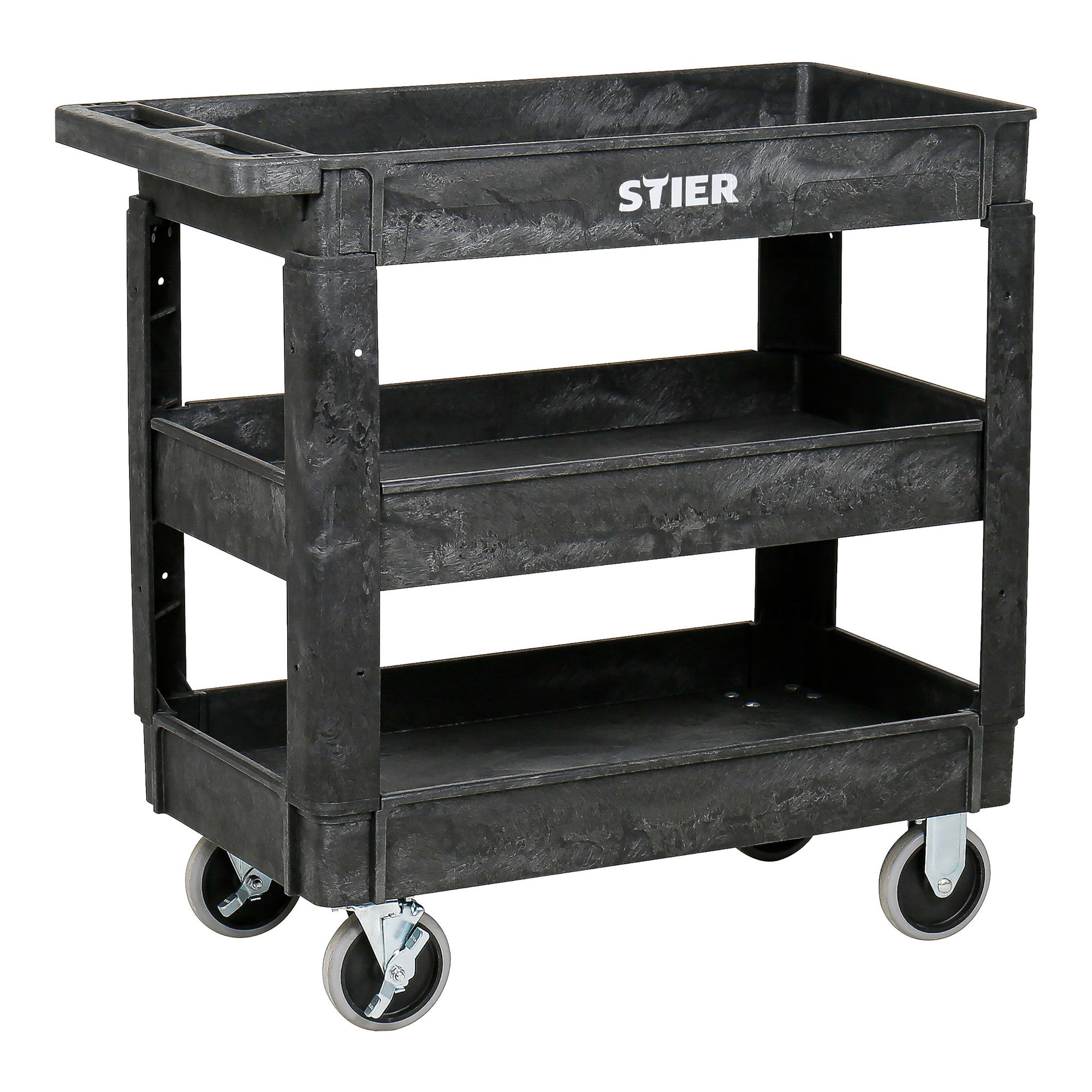 STIER plastic multi-purpose trolley with 2 or 3 levels, multi-purpose trolley up to 250 kg