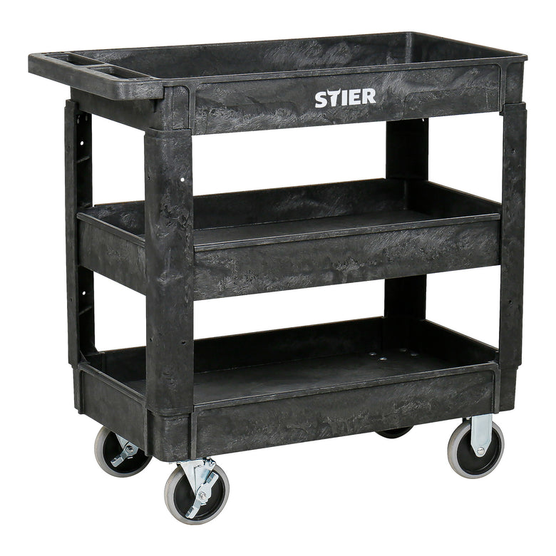 STIER plastic multi-purpose trolley with 2 or 3 levels, multi-purpose trolley up to 250 kg