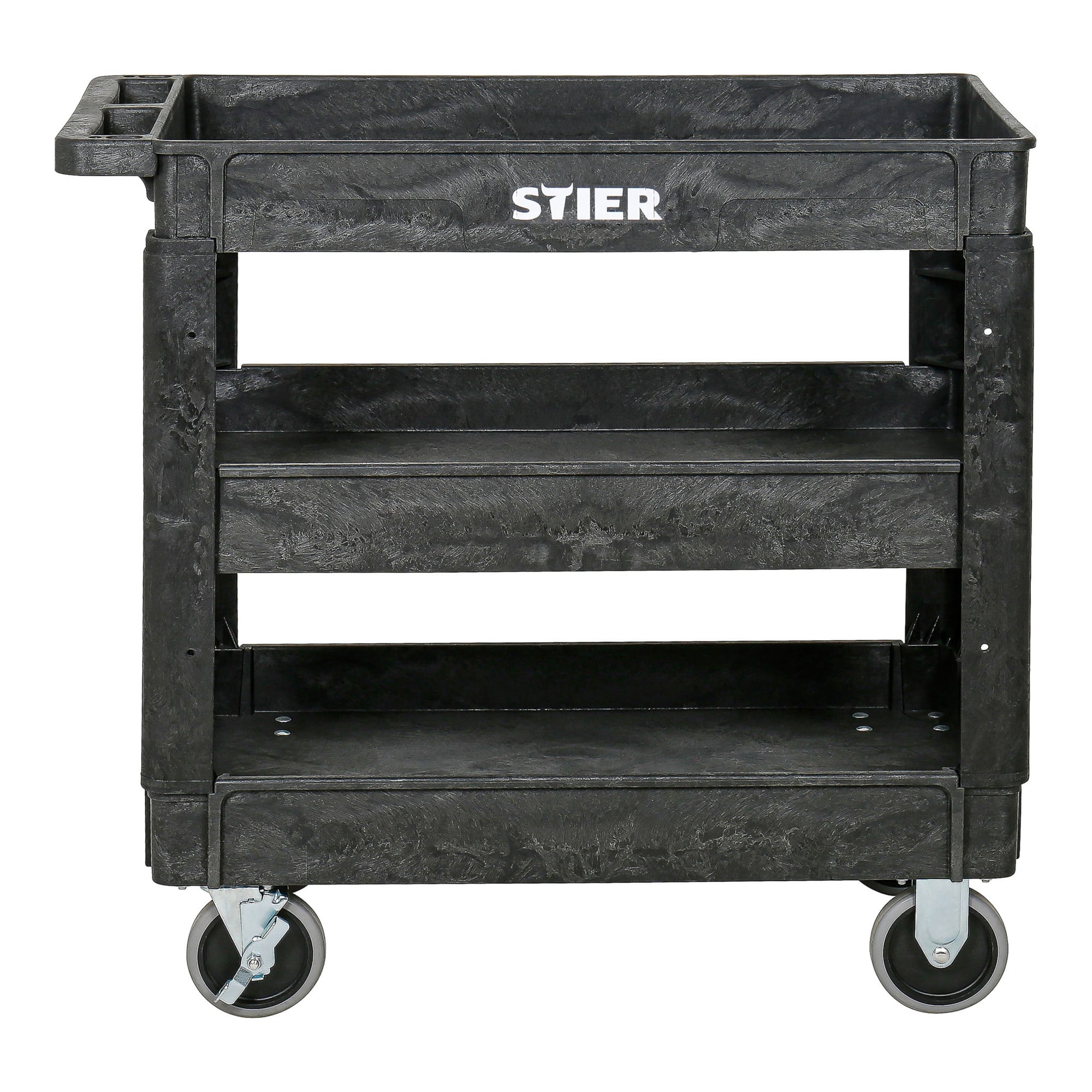 STIER plastic multi-purpose trolley with 2 or 3 levels, multi-purpose trolley up to 250 kg
